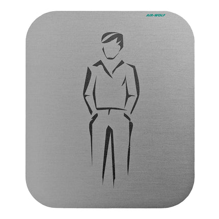 AIR-WOLF | Commercial door sign “Gents” - Self-adhesive - Stainless steel