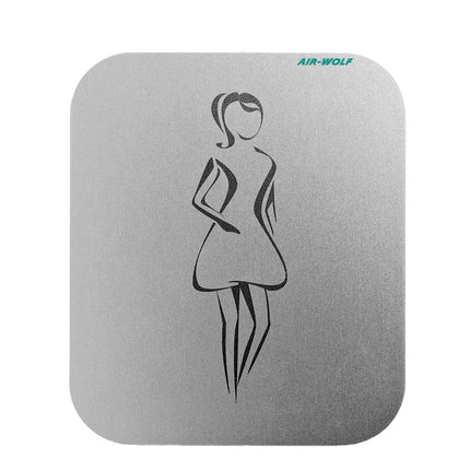 AIR-WOLF | Commercial door sign “Ladies” - Self-adhesive - Stainless steel