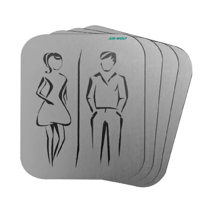 AIR-WOLF | Commercial door sign “Toilet” - Self-adhesive - Stainless steel