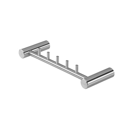 AIR-WOLF | Hook Rail with 5 Hooks – Wall-Mounted – Brushed Stainless Steel – Anti-Theft