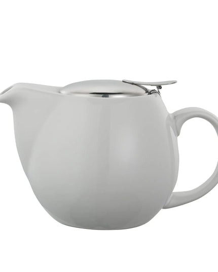 Ấm Trà Service Ideas TPCV16WH Kiểu Oval 470 ml Có Nắp & Giỏ Lọc Trà - Gốm Trắng