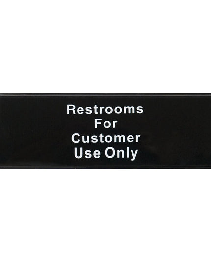 Bảng Hiệu Nhà Vệ Sinh Chỉ Dành Cho Khách Hàng Winco SGN-317 - 7.6 x 22.9 cm, Màu Đen