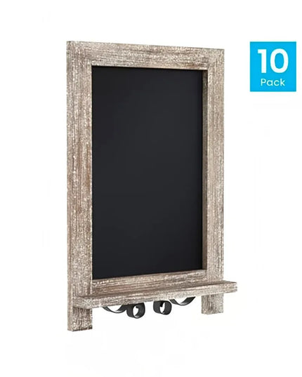 Bảng Hiệu Phấn Có Chân Flash Furniture 10-HFKHD-GDI-CRE8-322315-GG - Bộ 10 Cái, Rộng 24.1 cm x Cao 35.6 cm, Khung Gỗ Thông, Màu Nâu