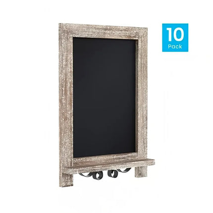 Bảng Hiệu Phấn Có Chân Flash Furniture 10-HFKHD-GDI-CRE8-322315-GG - Bộ 10 Cái, Rộng 24.1 cm x Cao 35.6 cm, Khung Gỗ Thông, Màu Nâu