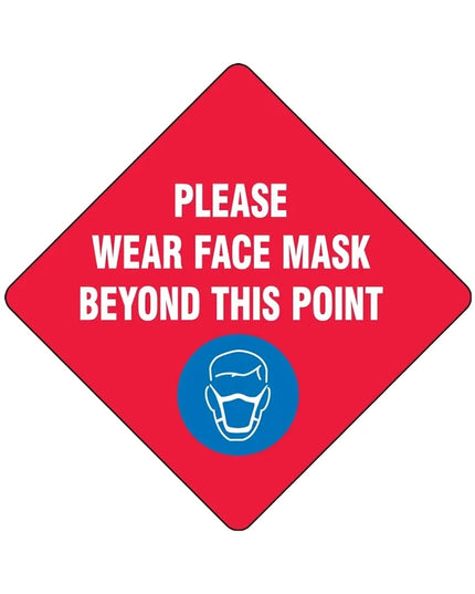Bảng Hiệu Sàn "Please Wear a Face Mask" Accuform Signs MFS434 30.5 cm - Vinyl Tự Dính Cán Màng, Đỏ