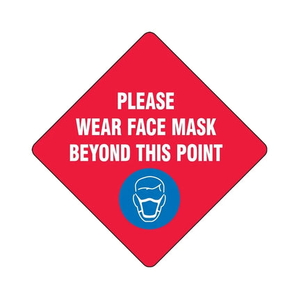 Bảng Hiệu Sàn "Please Wear a Face Mask" Accuform Signs MFS434 30.5 cm - Vinyl Tự Dính Cán Màng, Đỏ