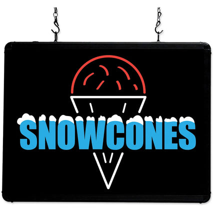 Bảng Hiệu Treo LED "Snow Cones" Winco 92003 Kèm Dây Xích 0.9 m - Khung Nhôm, 120v