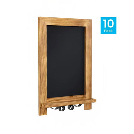 Bảng Phấn Có Chân Flash Furniture 10-HFKHD-GDIS-CRE8-122315-GG - Bộ 10 Cái, Rộng 24.1 cm x Cao 35.6 cm, Khung Gỗ Thông, Màu Nâu