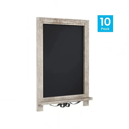 Bảng Phấn Flash Furniture 10-HFKHD-GDI-CRE8-822315-GG Kèm Chân Đứng - Bộ 10 Cái, 30.5 x 43.2 cm, Khung Gỗ Thông, Màu Nâu