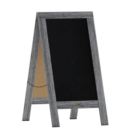 Bảng Phấn Hai Mặt Từ Tính Flash Furniture HGWA-GDI-CRE8-132315-GG Kèm Giá Đỡ - 50.8 x 101.6 cm, Gỗ Thông, Màu Xám