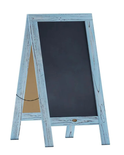 Bảng Phấn Hai Mặt Từ Tính Flash Furniture HGWA-GDIS-CRE8-542315-GG Kèm Giá Đỡ - 50.8 x 101.6 cm, Gỗ Thông, Màu Robin Blue