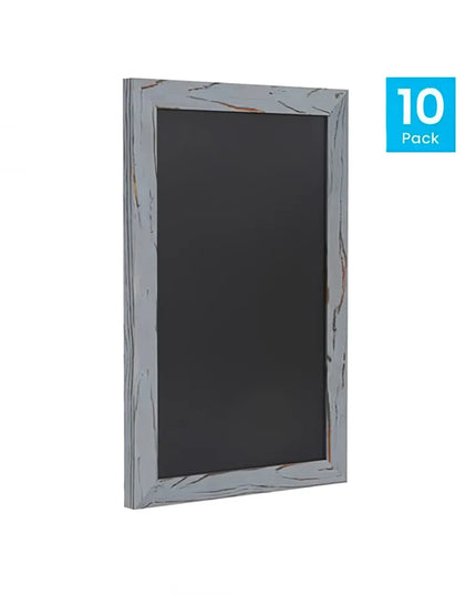 Bảng Phấn Treo Tường Flash Furniture 10-HGWA-GDIS-CRE8-962315-GG - Bộ 10 Cái, Rộng 27.9 cm x Cao 43.2 cm, Khung Gỗ Thông, Màu Xám Mộc
