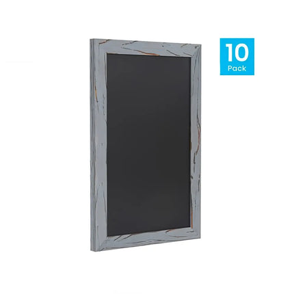 Bảng Phấn Treo Tường Flash Furniture 10-HGWA-GDIS-CRE8-962315-GG - Bộ 10 Cái, Rộng 27.9 cm x Cao 43.2 cm, Khung Gỗ Thông, Màu Xám Mộc