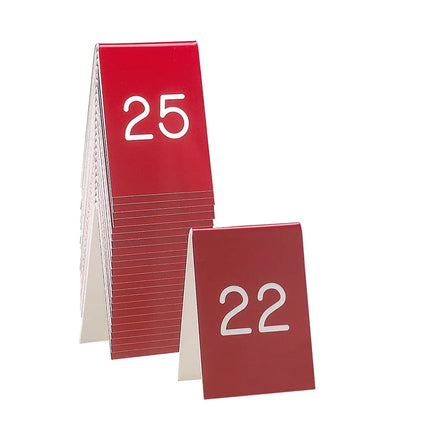 Bảng Số Để Bàn Cal-Mil 271A-1 #1-25, 8.9 x 12.7 cm, Đỏ/Trắng