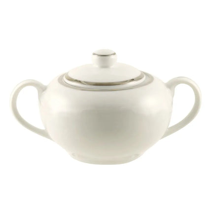 Bát Đường Viền Bạc Có Nắp 10 Strawberry Street SL0018 Sứ Trắng/Bạc 237 ml