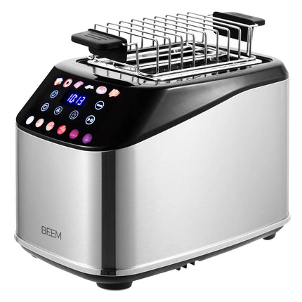 BEEM | 2‑Slice Slot Toaster – 1.4 kW - Touch Display - 2 Independent Slots - Stainless Steel
