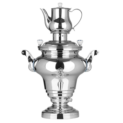 BEEM | Commercial Electric Samovar Tea Urn – 15 L - 3 kW - Stainless Steel - Includes 2 L Teapot