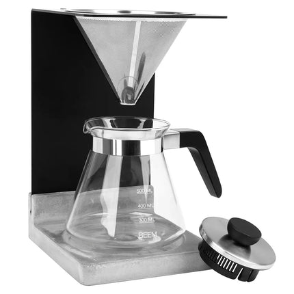 BEEM | Pour-Over Coffee Maker Set – 0.5 L - Permanent Filter - Concrete Look Base - 946 ml