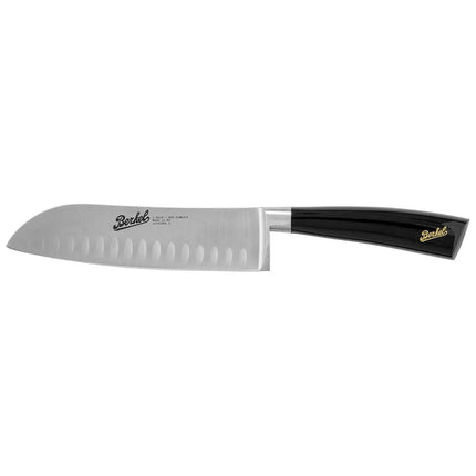 BERKEL | Elegance Santoku Knife – 18 cm Granton Edge - Gloss Black Resin Handle