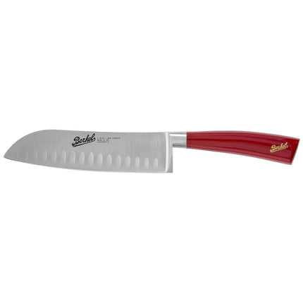 BERKEL | Elegance Santoku Knife – 18 cm Granton Edge - Red Resin Handle
