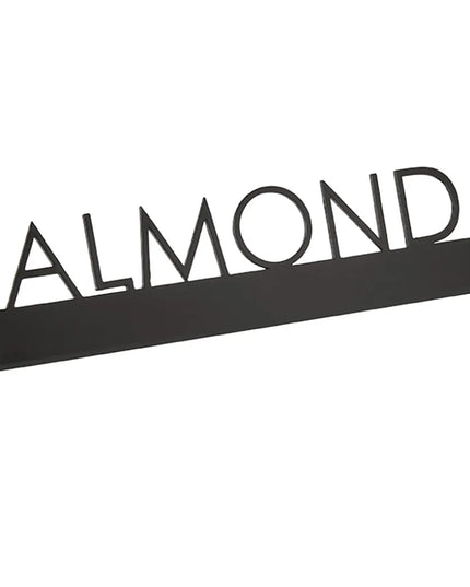 Biển Bàn "Almond" American Metalcraft SBA5 12.7 cm x 3.2 cm, Inox, Đen