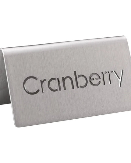 Biển Bàn "Cranberry" Service Ideas 1C-BF-CRANBERRY-MOD 7.6 cm x 3.8 cm, Inox Bề Mặt Mờ