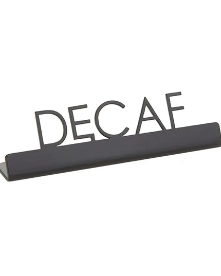 Biển Bàn "Decaf" American Metalcraft SBD5 12.7 cm x 3.2 cm, Inox, Đen