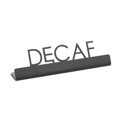 Biển Bàn "Decaf" American Metalcraft SBD5 12.7 cm x 3.2 cm, Inox, Đen