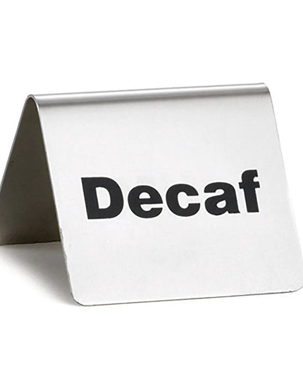 Biển Bàn "Decaf" Tablecraft B2 5.1 cm x 6.4 cm, Inox