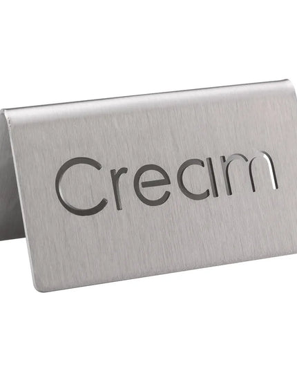 Biển Bàn Đồ Uống "Cream" Service Ideas 1C-BF-CREAM-MOD 7.6 cm x 3.8 cm, Inox Bề Mặt Mờ