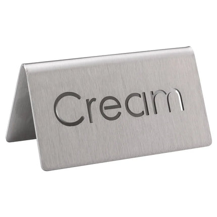 Biển Bàn Đồ Uống "Cream" Service Ideas 1C-BF-CREAM-MOD 7.6 cm x 3.8 cm, Inox Bề Mặt Mờ
