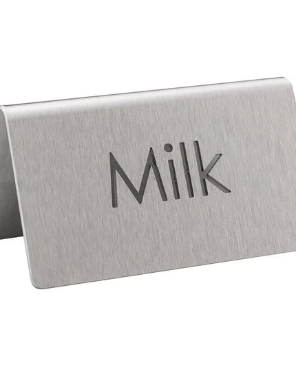 Biển Bàn Đồ Uống "Milk" Service Ideas 1C-BF-MILK-MOD 7.6 cm x 3.8 cm, Inox Bề Mặt Mờ