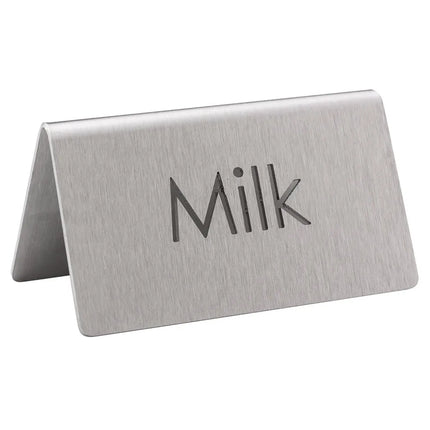 Biển Bàn Đồ Uống "Milk" Service Ideas 1C-BF-MILK-MOD 7.6 cm x 3.8 cm, Inox Bề Mặt Mờ