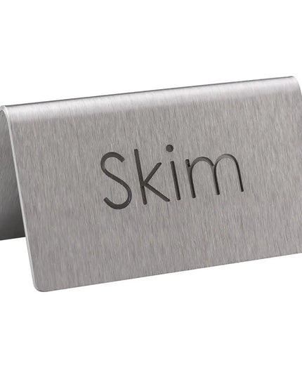 Biển Bàn Đồ Uống "Skim" Service Ideas 1C-BF-SKIM-MOD 7.6 cm x 3.8 cm, Inox Bề Mặt Mờ