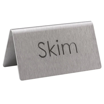 Biển Bàn Đồ Uống "Skim" Service Ideas 1C-BF-SKIM-MOD 7.6 cm x 3.8 cm, Inox Bề Mặt Mờ