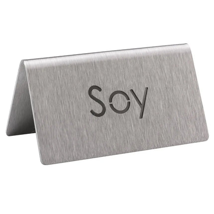 Biển Bàn Đồ Uống "Soy" Service Ideas 1C-BF-SOY-MOD 7.6 cm x 3.8 cm, Inox Bề Mặt Mờ