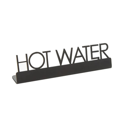 Biển Bàn "Hot Water" American Metalcraft SBHW5 12.7 cm x 3.2 cm, Inox, Đen