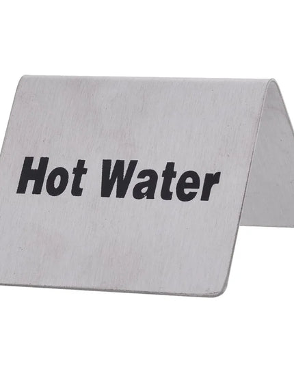 Biển Bàn "Hot Water" Tablecraft B7 5.1 cm x 6.4 cm, Inox