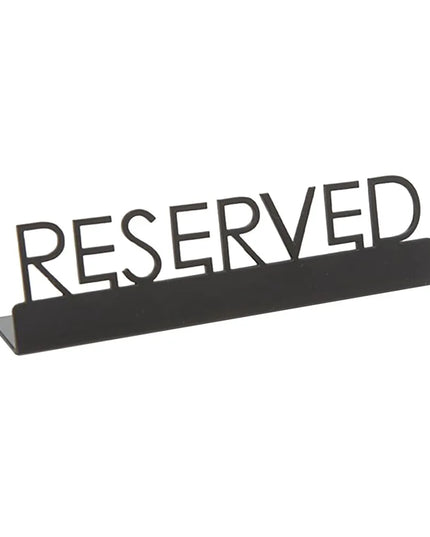 Biển Bàn "Reserved" American Metalcraft SBR5 12.7 cm x 3.2 cm, Inox, Đen