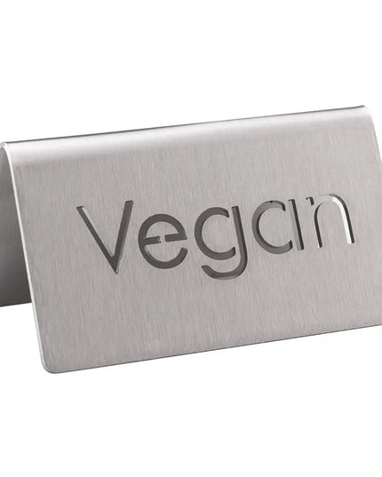 Biển Bàn "Vegan" Service Ideas 1C-BF-VEGAN-MOD 7.6 cm x 3.8 cm, Inox Bề Mặt Mờ