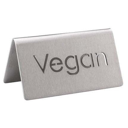 Biển Bàn "Vegan" Service Ideas 1C-BF-VEGAN-MOD 7.6 cm x 3.8 cm, Inox Bề Mặt Mờ