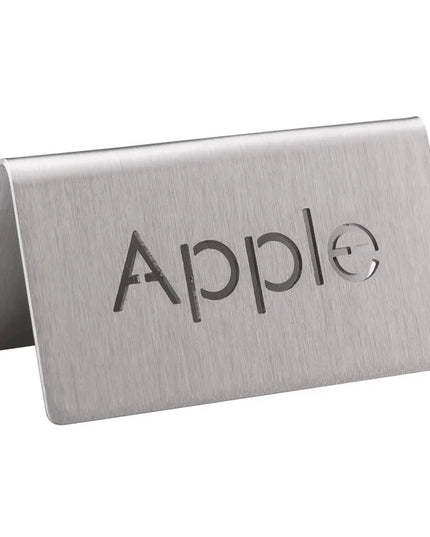 Biển Báo Bàn "Apple" Service Ideas 1C-BF-APPLE-MOD 7.6 cm x 3.8 cm, Thép Không Gỉ Bề Mặt Mờ