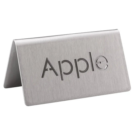 Biển Báo Bàn "Apple" Service Ideas 1C-BF-APPLE-MOD 7.6 cm x 3.8 cm, Thép Không Gỉ Bề Mặt Mờ