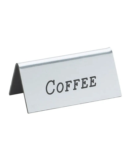 Biển Báo Bàn "Coffee" Cal-Mil 228-1-010 3.8 cm x 7.6 cm, Màu Bạc