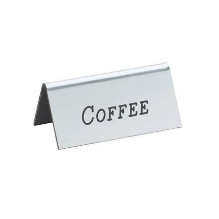 Biển Báo Bàn "Coffee" Cal-Mil 228-1-010 3.8 cm x 7.6 cm, Màu Bạc