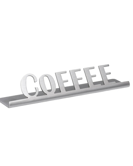 Biển Báo Bàn "Coffee" Service Ideas 1C-ST-COFFEE-SIGN 11.4 cm x 2.5 cm, Thép Không Gỉ Bề Mặt Mờ