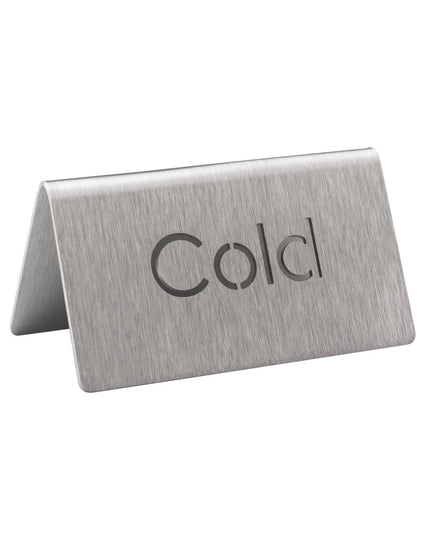 Biển Báo Bàn "Cold" Service Ideas 1C-BF-COLD-MOD 7.6 cm x 3.8 cm, Thép Không Gỉ Bề Mặt Mờ