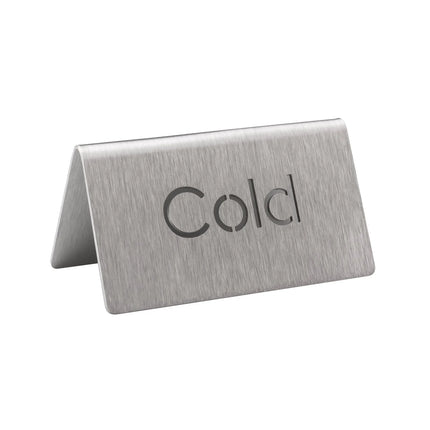 Biển Báo Bàn "Cold" Service Ideas 1C-BF-COLD-MOD 7.6 cm x 3.8 cm, Thép Không Gỉ Bề Mặt Mờ