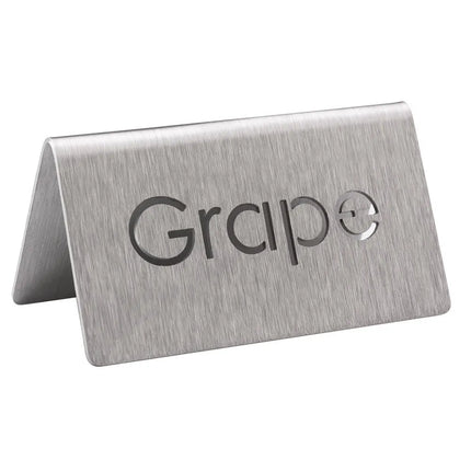 Biển Báo Bàn "Grape" Service Ideas 1C-BF-GRAPE-MOD 7.6 cm x 3.8 cm, Thép Không Gỉ Bề Mặt Mờ