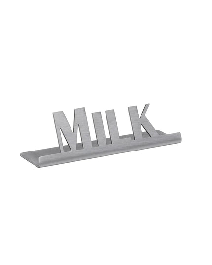 Biển Báo Bàn "Milk" Service Ideas 1C-ST-MILK-SIGN 8.9 cm x 2.5 cm, Thép Không Gỉ Bề Mặt Mờ